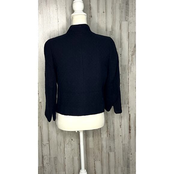 Isaac Mizrahi for Target Women's Navy Blue Tweed Jacket Size 6 - Picture 3 of 6